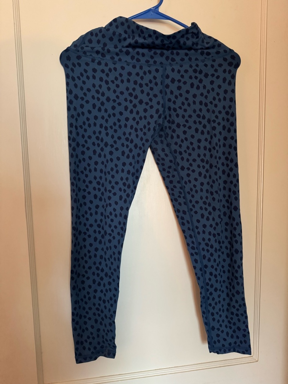 aerie Navy Blue Chill Play Move Polka Dot Leggings